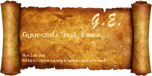 Gyurcsányi Emma névjegykártya