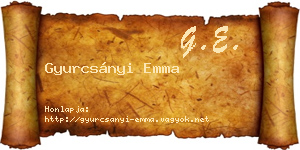 Gyurcsányi Emma névjegykártya